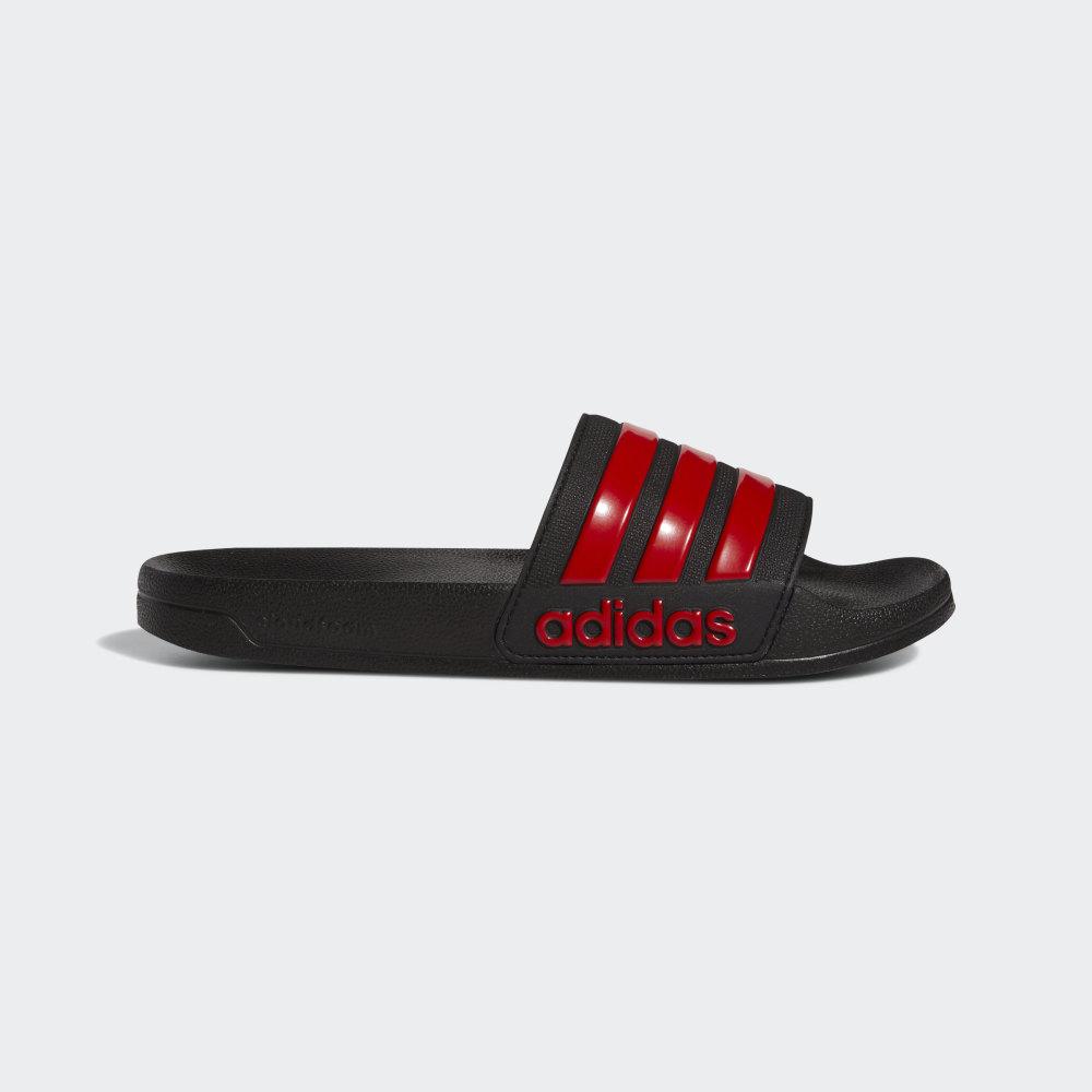 Adidas Men's Adilette Cloudfoam Slides Black/Deep Red Ireland EG1884